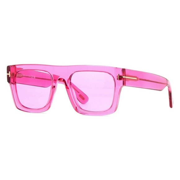 New TOM FORD Fausto Pink Square FT0711/S 75S Glasses Women - Picture 1 of 5